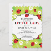 Modern Little Lady Red Ladybug Baby shower Kaart (Voorkant)