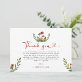 Modern Little Mushroom Baby shower Bedankt (Staand voorkant)