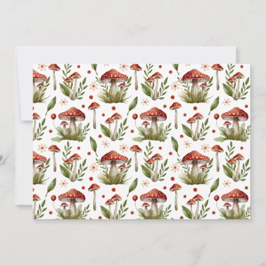 Modern Little Mushroom Baby shower Bedankt (Achterkant)