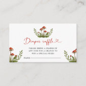 Modern Little Mushroom Baby shower Luier Raffle Informatiekaartje (Voorkant)