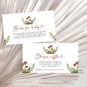 Modern Little Mushroom Baby shower Luier Raffle Informatiekaartje