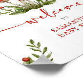 Modern Little Mushroom Baby shower Welkomstbord Poster (Hoek)