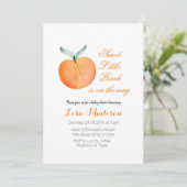Modern Little Peach is onderweg Baby shower Kaart (Staand voorkant)