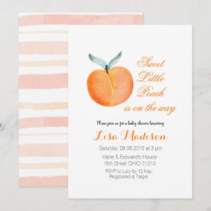 Modern Little Peach is onderweg Baby shower Kaart