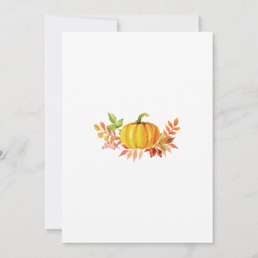 Modern Little Pumpkin Baby shower Uitnodiging (Achterkant)