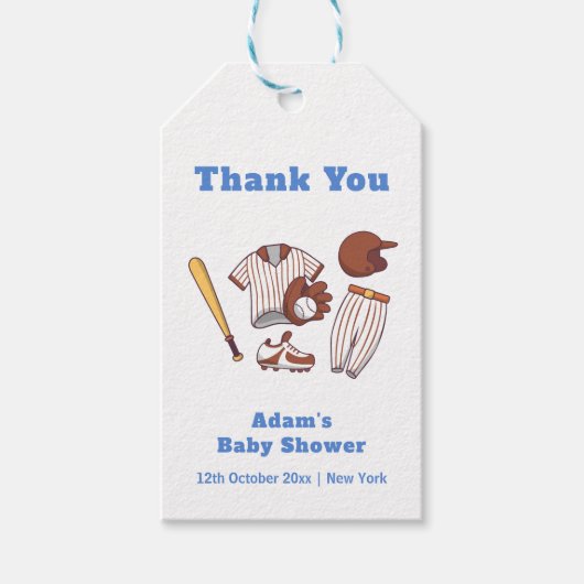 Modern Little Slugger Baseball Sport Baby Shower  Cadeaulabel (Voorkant)