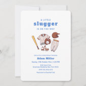 Modern Little Slugger Baseball Sport Baby Shower Kaart (Voorkant)