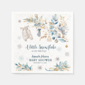 Modern Little Snowflake Clothesline Baby Shower Servet (Voorkant)