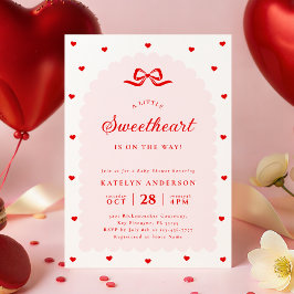 Modern Little Sweetheart Baby Shower Invitation Kaart
