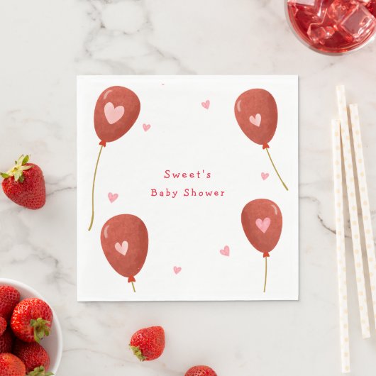 Modern Little Sweetheart Balloon Baby shower Servet (Insitu)