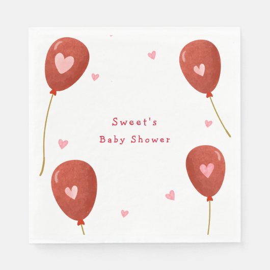 Modern Little Sweetheart Balloon Baby shower Servet (Voorkant)