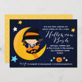 Modern Little Witch Halloween Bash Costume Party Kaart (Voorkant / Achterkant)