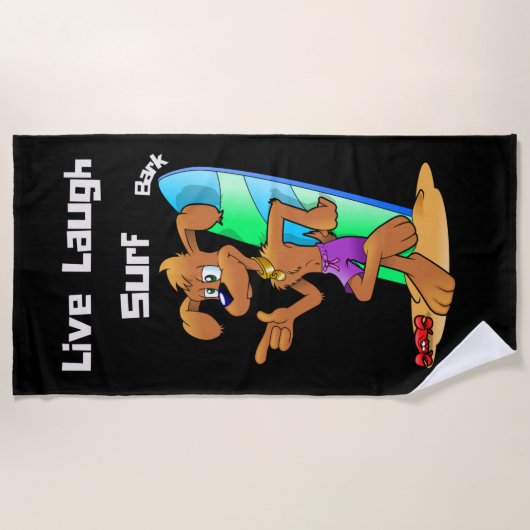 Modern Live Laugh Surf Strandlaken (Voorkant)