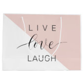 Modern Live Love Laugh Positive Motivation Quote Groot Cadeauzakje (Achterkant)