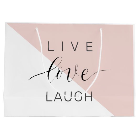 Modern Live Love Laugh Positive Motivation Quote Groot Cadeauzakje (Achterkant)