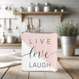 Modern Live Love Laugh Positive Motivation Quote Heupfles