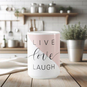 Modern Live Love Laugh Positive Motivation Quote Koffiemok