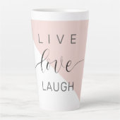 Modern Live Love Laugh Positive Motivation Quote Latte Mok (Voorkant)