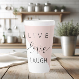 Modern Live Love Laugh Positive Motivation Quote Latte Mok