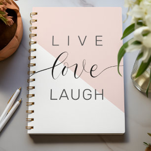 Modern Live Love Laugh Positive Motivation Quote Notitieboek
