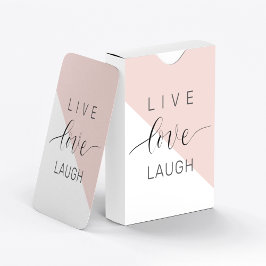 Modern Live Love Laugh Positive Motivation Quote Pokerkaarten