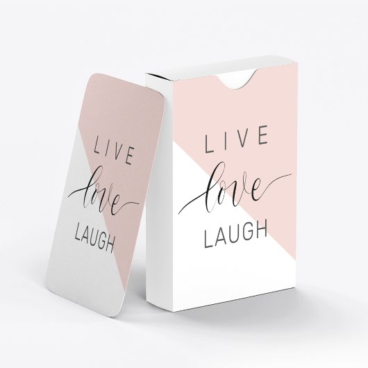 Modern Live Love Laugh Positive Motivation Quote Pokerkaarten