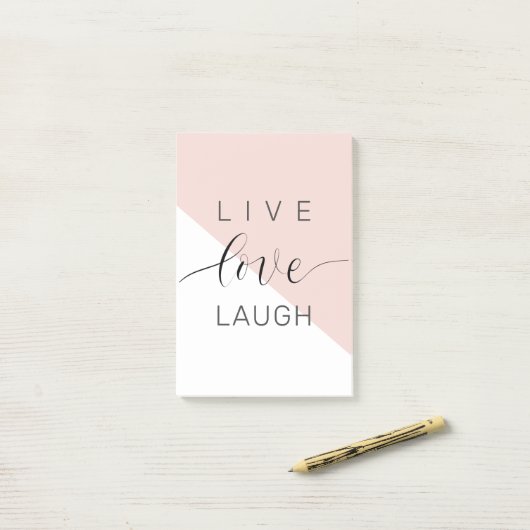 Modern Live Love Laugh Positive Motivation Quote Post-it® Notes (Op bureau)