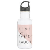 Modern Live Love Laugh Positive Motivation Quote Waterfles (Voorkant)