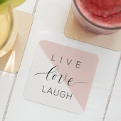 Modern Live Love Laught Positive Motivation Quote Kartonnen Onderzetters