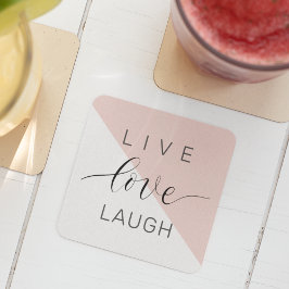 Modern Live Love Laught Positive Motivation Quote Kartonnen Onderzetters