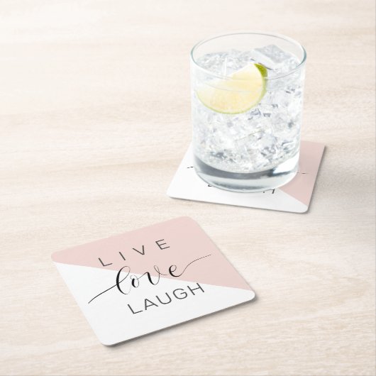 Modern Live Love Laught Positive Motivation Quote Kartonnen Onderzetters (Insitu)