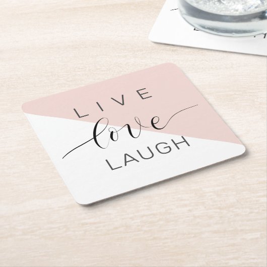 Modern Live Love Laught Positive Motivation Quote Kartonnen Onderzetters (Schuin)