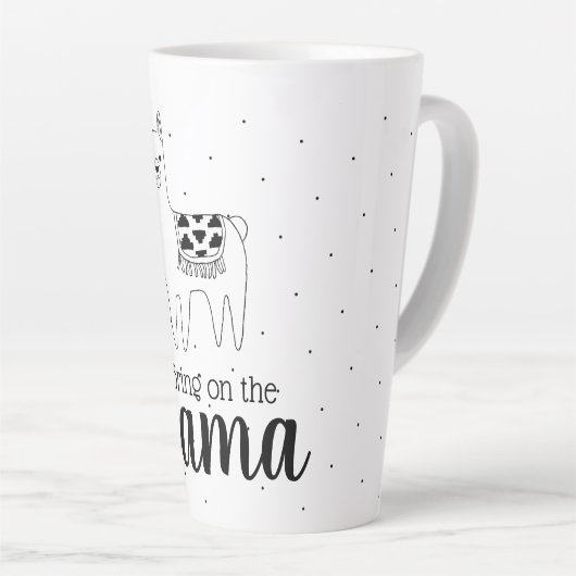 Modern Llama brengt de drama op Latte Mok (Rechterhoek)