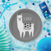 Modern Llama Sketch Baby shower Papieren Bordje (Feest)