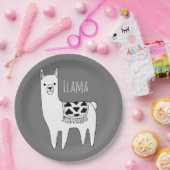 Modern Llama Sketch Baby shower Papieren Bordje (Feest)
