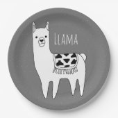 Modern Llama Sketch Baby shower Papieren Bordje (Voorkant)