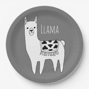 Modern Llama Sketch Baby shower Papieren Bordje