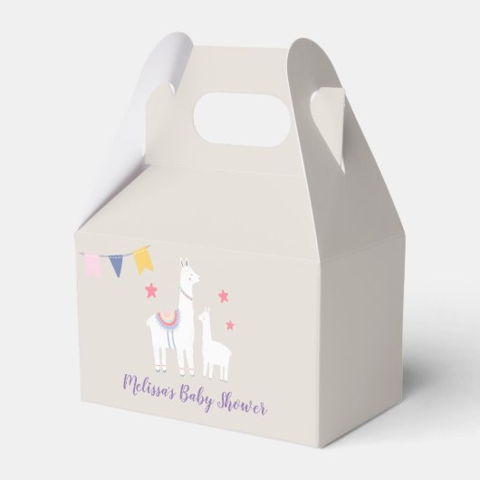 Modern Llamas Cute Baby shower Favor Box Bedankdoosjes (Voorkant Zijde)