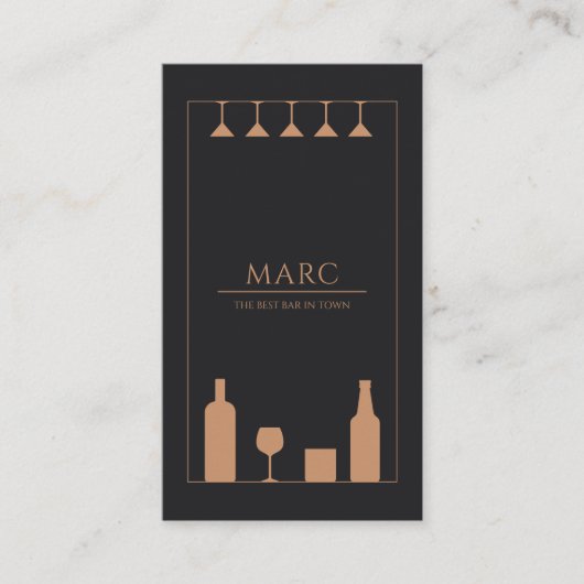 Modern Local Bar Pub Bartender Sommelier  Visitekaartje (Voorkant)