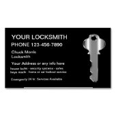 Modern Locksmith Silver Key Magnetisch Visitekaartje (Voorkant)