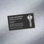 Modern Locksmith Silver Key Magnetisch Visitekaartje (Voorbeeld)