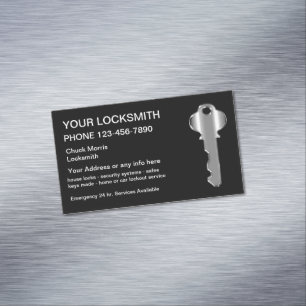 Modern Locksmith Silver Key Magnetisch Visitekaartje