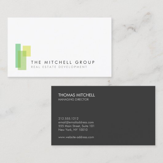 Modern Logo 3 voor onroerend goed, bouwer, archite Visitekaartje (Voorkant / Achterkant)