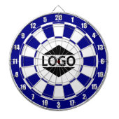 Modern  Logo Afbeelding op blauw & wit Dartbord (Voorkant)