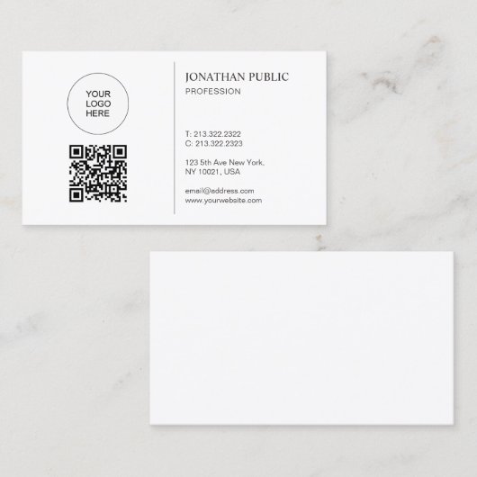 Modern Logo And QR Code Template Connect With Us Visitekaartje (Voorkant / Achterkant)