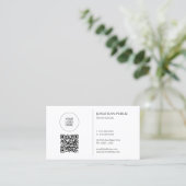 Modern Logo And QR Code Template Connect With Us Visitekaartje (Staand voorkant)
