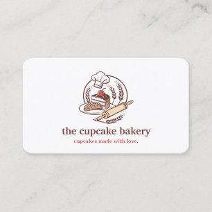 Modern Logo Bakkerij Chef Catering Confetti Cupcak Visitekaartje