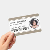 Modern logo barcode lichtbruine personeelskaart badge (Handheld)