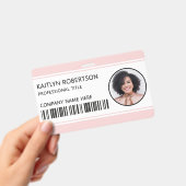 Modern logo barcode roze personeelskaart badge (Handheld)