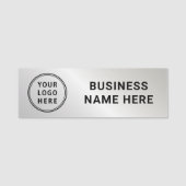 Modern Logo Bedrijf Professionele Zilver Naamplaatje (Voorkant)